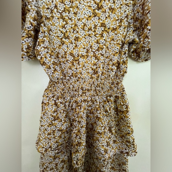 Wild Fable Dress Size M Midi Boho Puff Sleeve Ruffle Mini Open Back - Picture 2 of 11